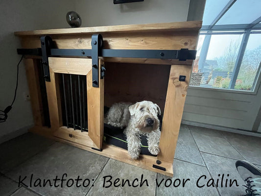 Houten hondenbench L120xD65xH80 cm