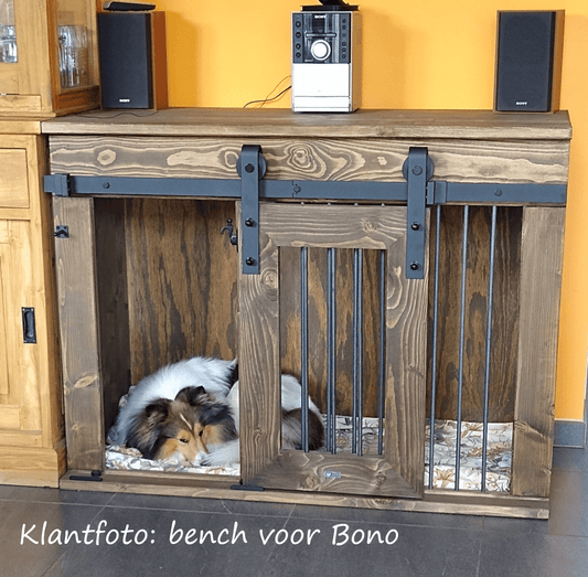 Houten hondenbench L120xD55xH90 cm