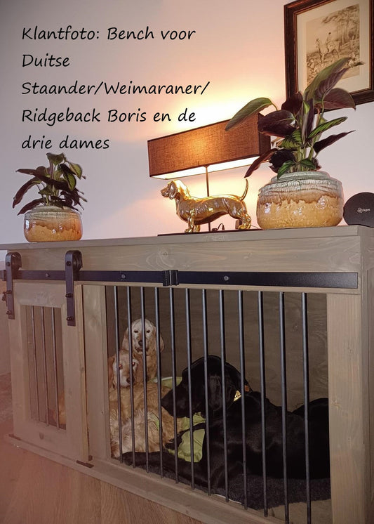 Hondenbench taupe Duitse Staander Weimaraner Ridgeback Boris
