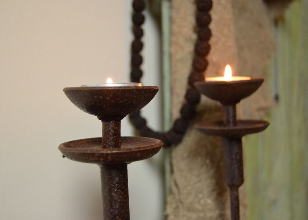 Stoere ijzeren tafel kandelaar #2