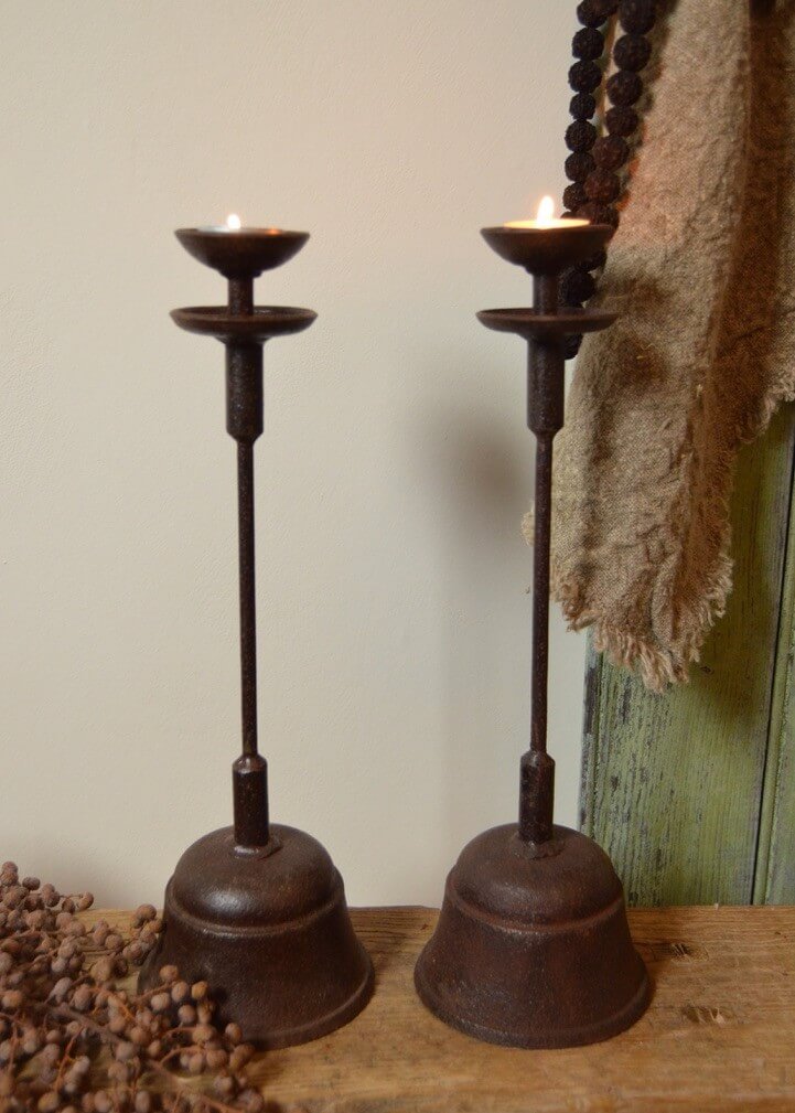 Stoere ijzeren tafel kandelaar #2