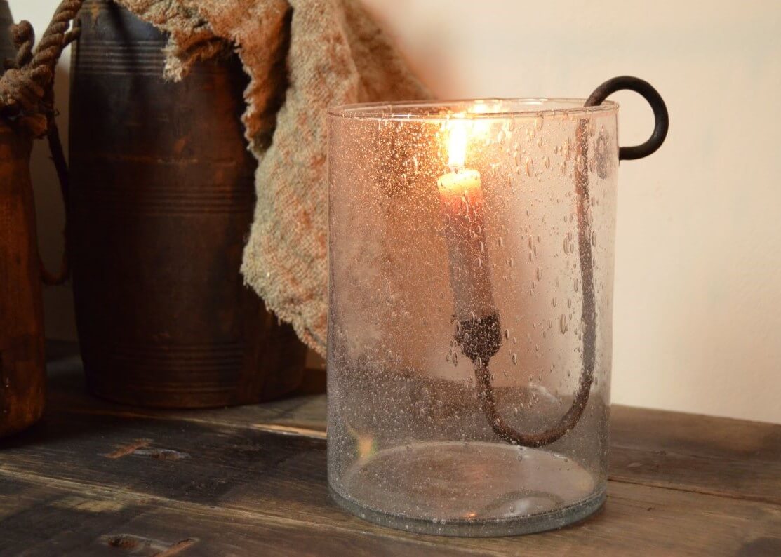 Ijzeren glashaak voor dinerkaars M