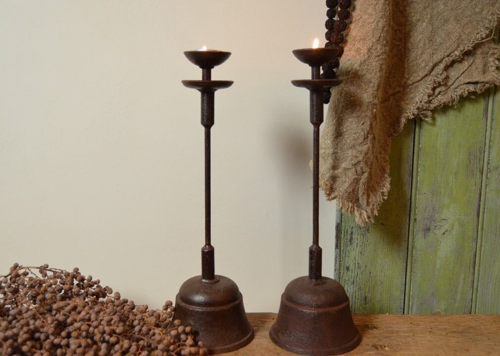 Stoere ijzeren tafel kandelaar #2