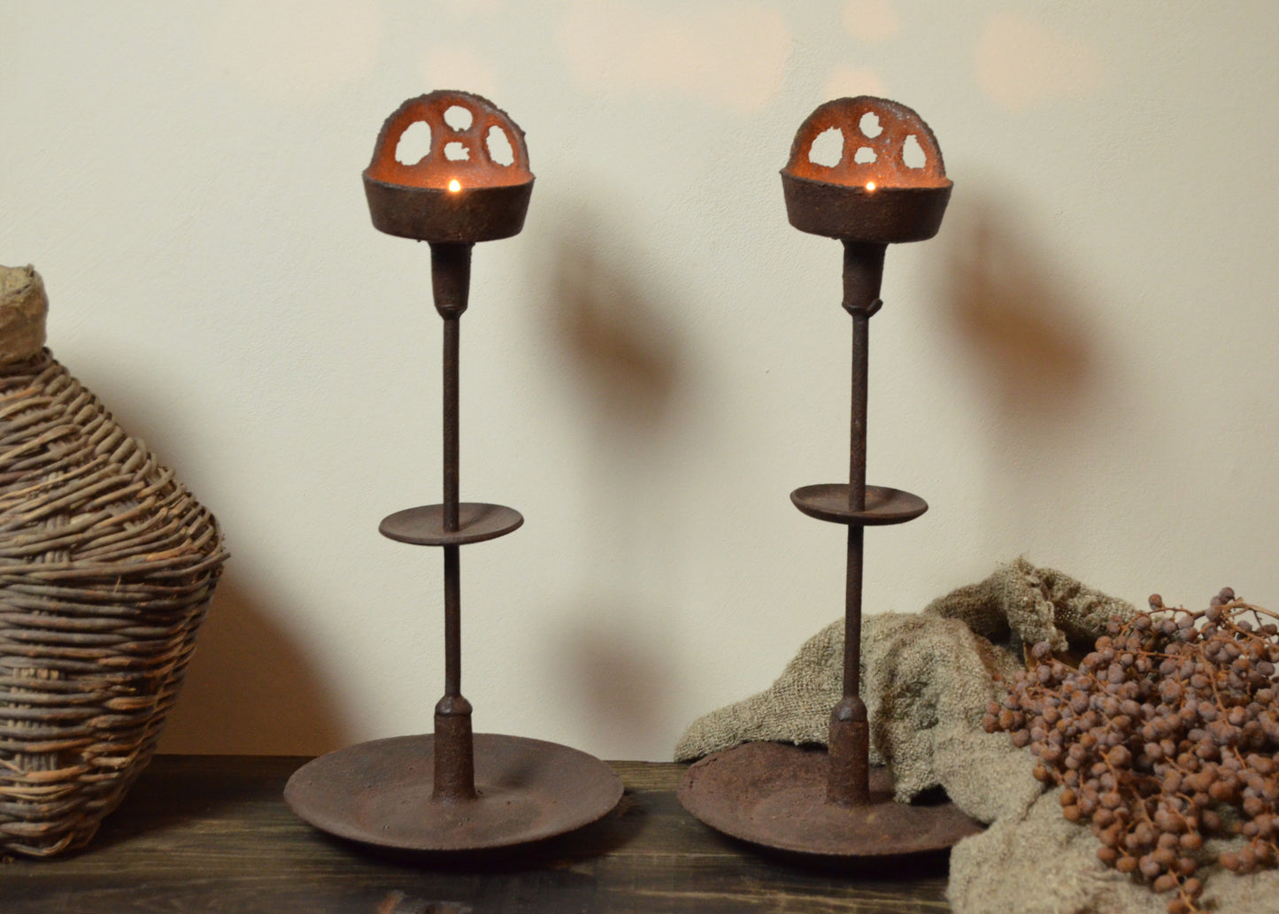 Stoere ijzeren tafel kandelaar #1