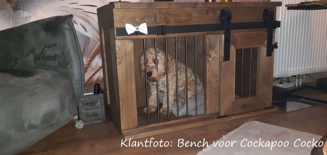 Houten hondenbench L105xD50xH70 cm